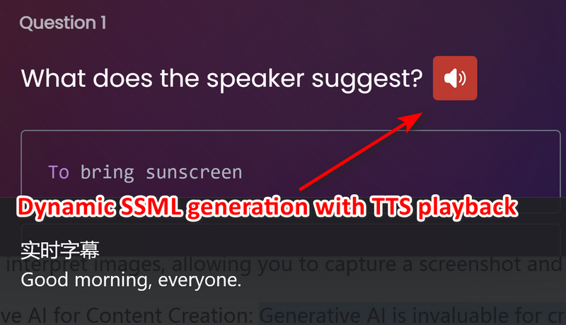 TTS subtitles playback